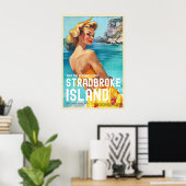 stijl Stradbroke Island Travel Poster (Thuiskantoor)