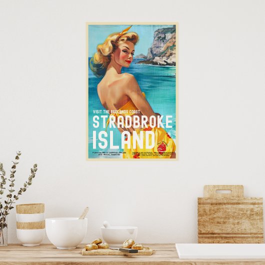  stijl Stradbroke Island Travel Poster (Keuken)
