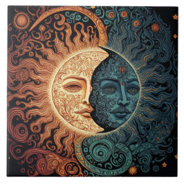 stijl Sun en Moon Tegeltje