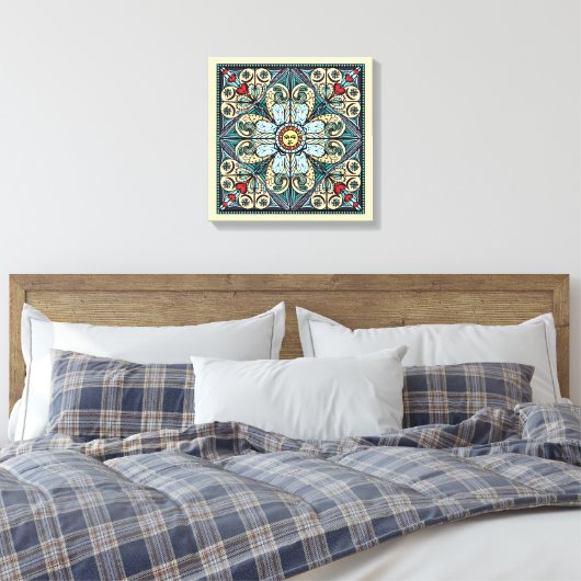 stijl Sun Mandala Canvas Print (Insitu (Slaapkamer))