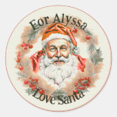 stijl tekening zacht pastelgeschenk van de kerstm ronde sticker (Voorkant)