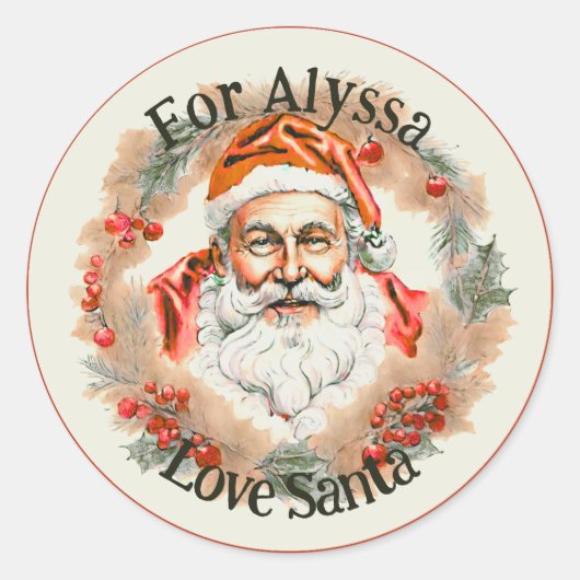  stijl tekening zacht pastelgeschenk van de kerstm ronde sticker (Voorkant)