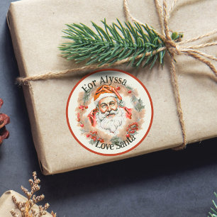  stijl tekening zacht pastelgeschenk van de kerstm ronde sticker