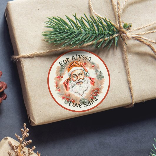 stijl tekening zacht pastelgeschenk van de kerstm ronde sticker