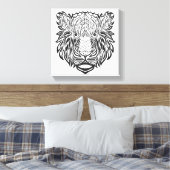 Stijl Tijger Hoofd 6 Canvas Afdruk (Insitu (Slaapkamer))