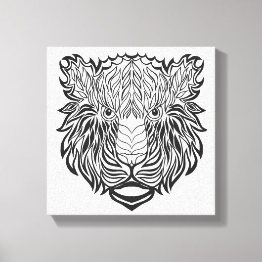 Stijl Tijger Hoofd 6 Canvas Afdruk (Voorkant)