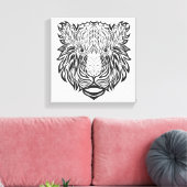 Stijl Tijger Hoofd 6 Canvas Afdruk (Insitu (Woonkamer))