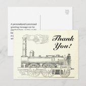  stijl treinlocomotief, "Dank u!" Briefkaart (Voorkant / Achterkant)
