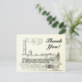  stijl treinlocomotief, "Dank u!" Briefkaart (Staand voorkant)