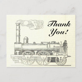  stijl treinlocomotief, "Dank u!" Briefkaart