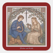  stijl Tristan en Isolde legende Vierkante Sticker (Voorkant)