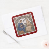  stijl Tristan en Isolde legende Vierkante Sticker (Envelop)