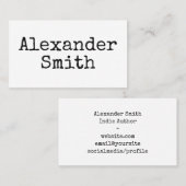 stijl typemachine indie auteur visitekaartje (Voorkant / Achterkant)