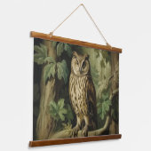  stijl uil in betoverd bos hangend wandkleed (Gebogen)