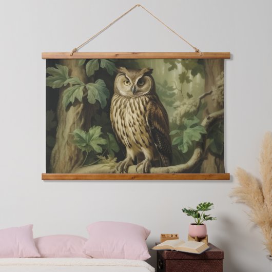  stijl uil in betoverd bos hangend wandkleed (Slaapkamer)