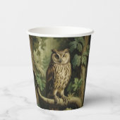 stijl uil in betoverd bos papieren bekers (Achterkant)