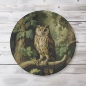  stijl uil in betoverd bos papieren bordje