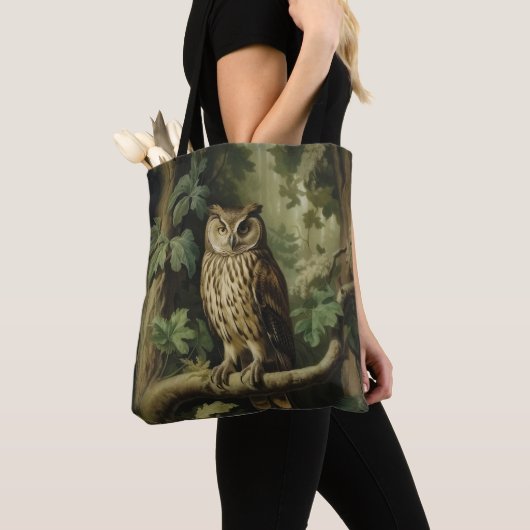  stijl uil in betoverd bos tote bag (Dichtbij)