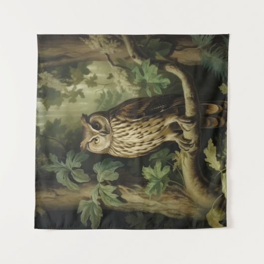  stijl uil in betoverd bos wandkleed (Voorkant)