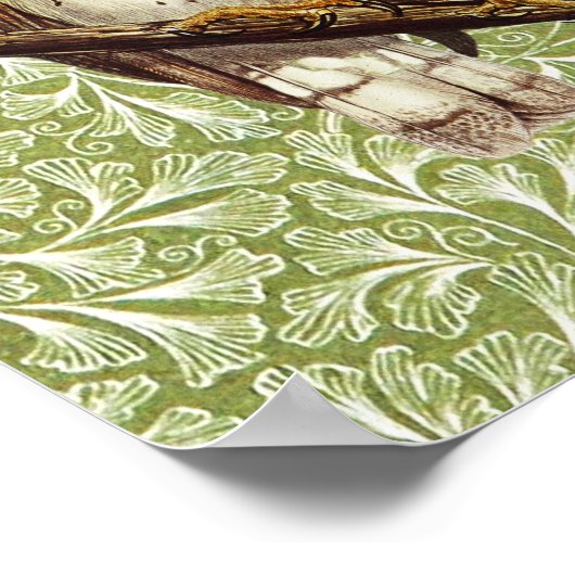 stijl uil vogel op groene Poster kunst (Hoek)