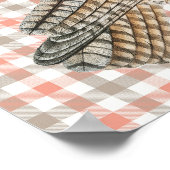 Stijl Uil Vogel Poster Art op Plaid (Hoek)