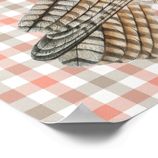 Stijl Uil Vogel Poster Art op Plaid (Hoek)