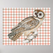 Stijl Uil Vogel Poster Art op Plaid (Voorkant)