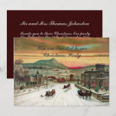  stijl Uitnodiging voor kerstmis op landelijke scè (Voorkant / Achterkant)