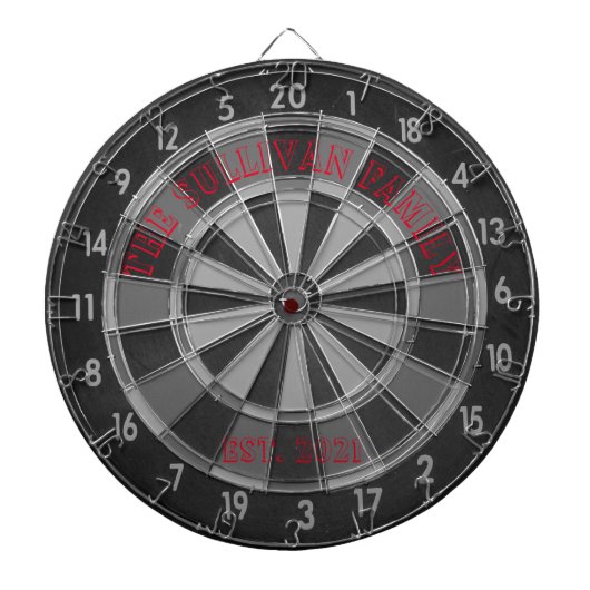  stijl [uw familienaam] Rood Dart Board Dartbord (Voorkant)