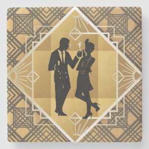 Stijl van 1920. Art Deco. Stenen Onderzetter