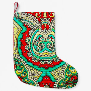 Stijl van 80, helder, neon, mooi, psychedelisch kleine kerstsok