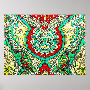 Stijl van 80, helder, neon, mooi, psychedelisch poster