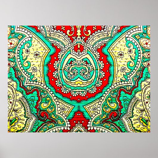 Stijl van 80, helder, neon, mooi, psychedelisch poster (Voorkant)