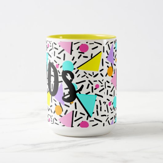 Stijl van 90 s tweekleurige koffiemok (Center)