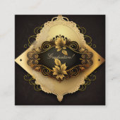 Stijl van bruin en crème vierkante visitekaartje (Voorkant)