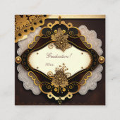 Stijl van bruin en gouden plakken vierkante visitekaartje (Voorkant)