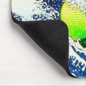 Stijl van de 80s De grote golf en palmbomen Muismat (Hoek)