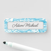 Stijl van de blauwe label met naam naamplaatje (In situ)