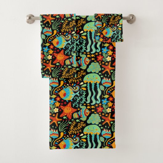 Stijl van de Cartoon Aquatic Life Bad Handdoek (Insitu)