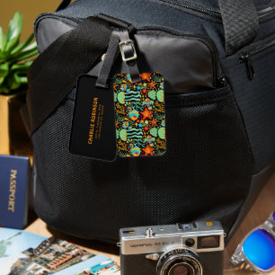 Stijl van de Cartoon Aquatic Life Bagagelabel