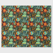 Stijl van de Cartoon Aquatic Life Cadeaupapier (Vlak)