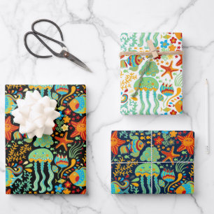 Stijl van de Cartoon Aquatic Life Inpakpapier Vel
