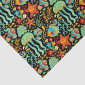 Stijl van de Cartoon Aquatic Life Tissuepapier (Detail)