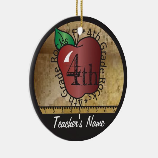  stijl van de leraar, vierde klas | Chalkboard Keramisch Ornament (Rechts)