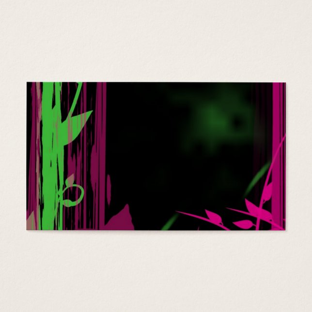 Stijl van de natuur — grafisch bamboe & bloemen visitekaartjes (Voorkant)