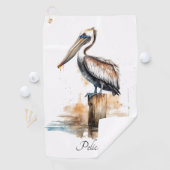 Stijl van de Pelikaan Golfhanddoek (Insitu)