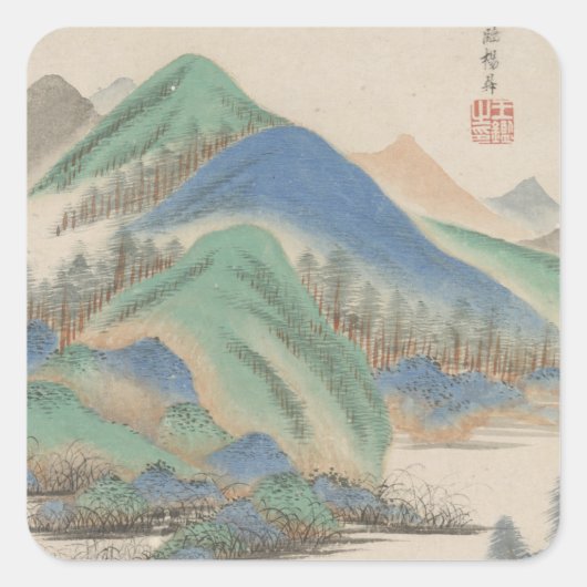 Stijl van diverse oude meesters | Landschap Vierkante Sticker (Voorkant)