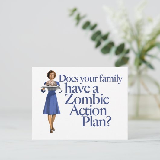  stijl van het actieplan Zombie Briefkaart (Staand voorkant)