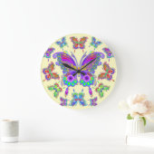 Stijl van het Tattoo van de vlinder de Kleurrijke Grote Klok (Huis)