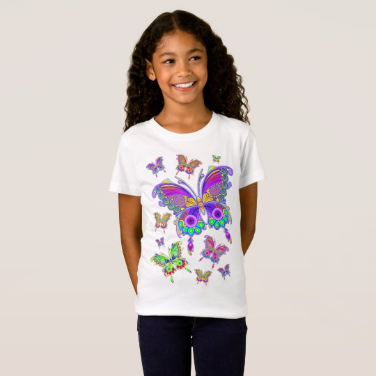 Stijl van het Tattoo van de vlinder de Kleurrijke T Shirt